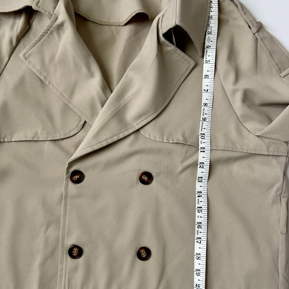 Women's Tan Double-Breasted Jacket - Picture 5 of 5